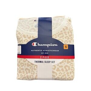 Champion 2 Piece Thermal Sleep Set Women’s Size Small Cheetah Print New MSRP $64